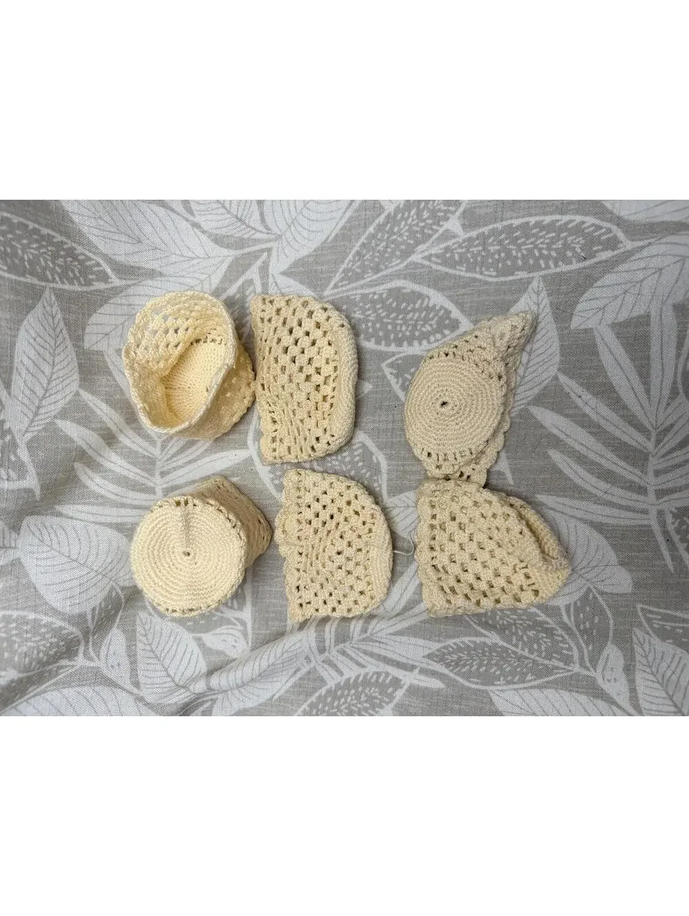 Vintage Hand Crocheted Egg Cozies Set of 6 Cream Cotton Egg Warmers Cottagecore